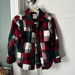 Gymboree Red and Green Plaid Button Down Shirt